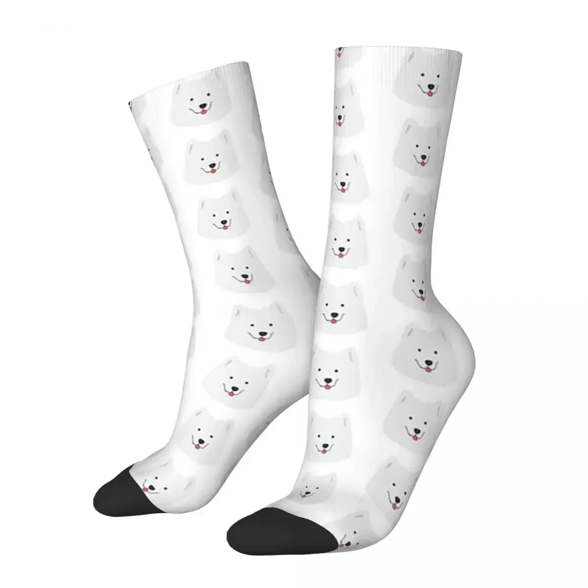 Samoyed With Tounge Out MLEM Socks Harajuku Absorbing Stockings All Season Long Socks Accessories for Unisex Birthday Present