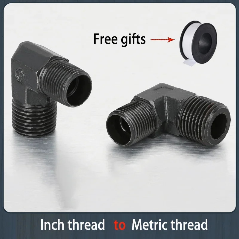 High Pressure Oil Pipe Concave Elbow H type Inch to Metric thread Right Angle Connector BSP1/8 1/4 1/2 3/8 3/4Hydraulic Fittings