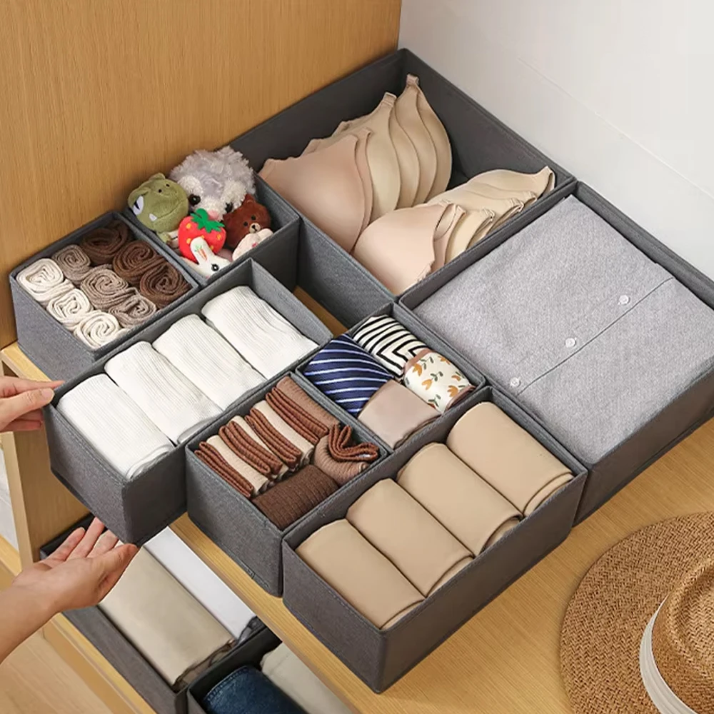 Cabinet Drawer Organizer for Underwear Socks Foldable Storage Box Pants Jeans Storage Box Wardrobe Drawers Organizer Contain