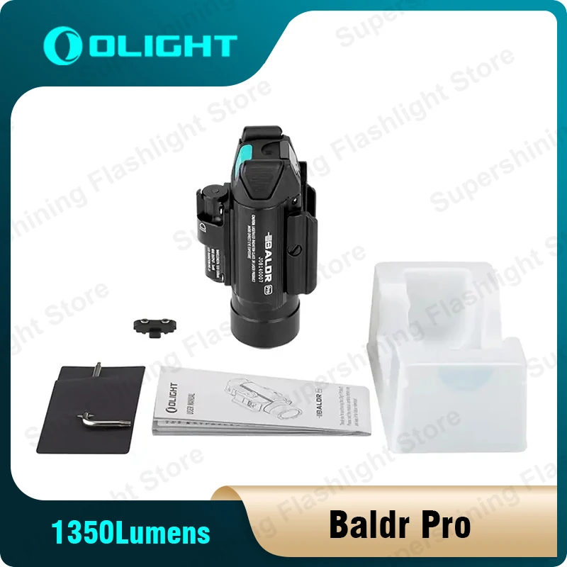 Olight Baldr Pro Flashlight 1350 Lumens Tactical Light Combo ,Waterproof,Battery included