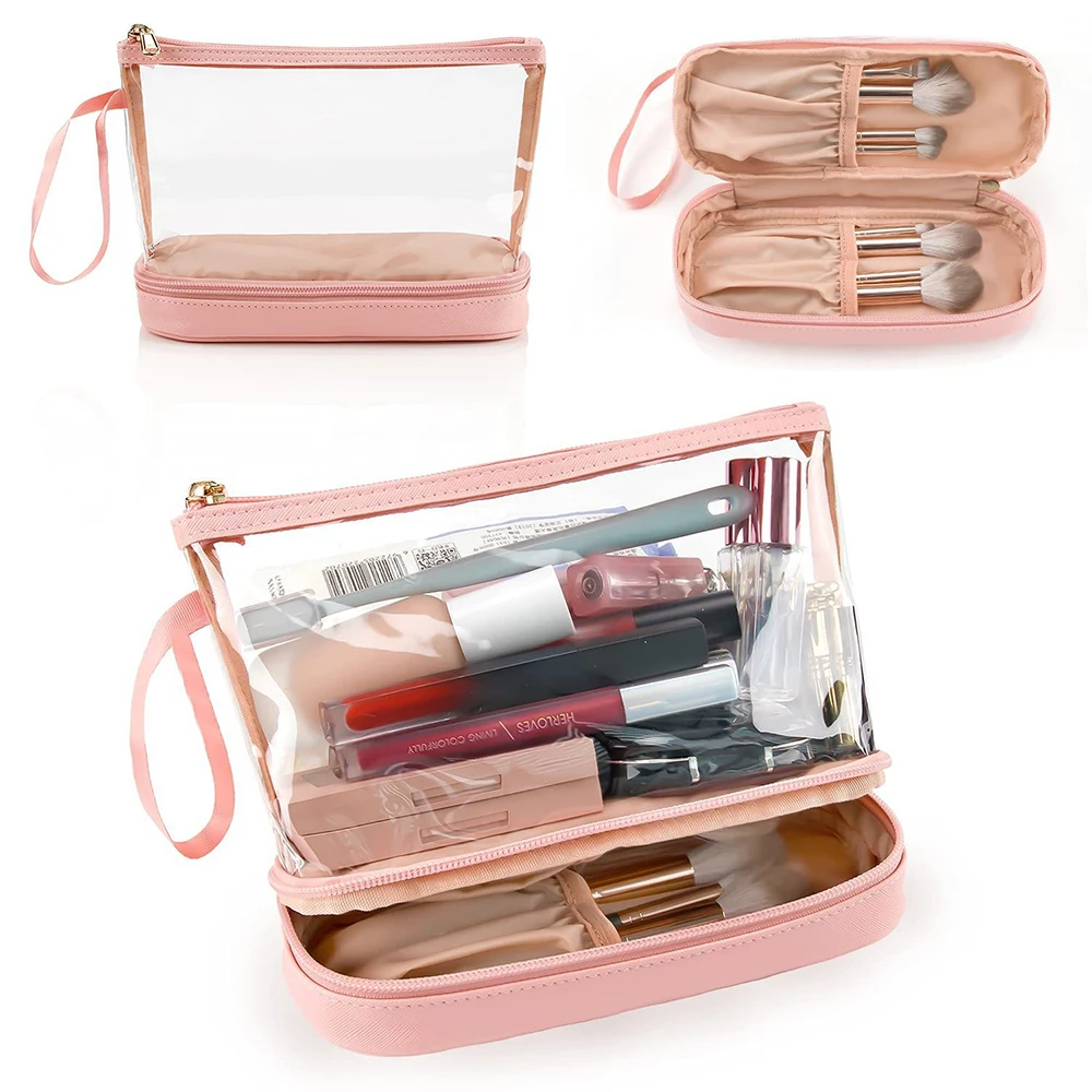 Storage Bag Clear Cosmetic Bag Make Toiletry Bag, Waterproof Pouch for Women Purse for Toiletries Accessories Brushes