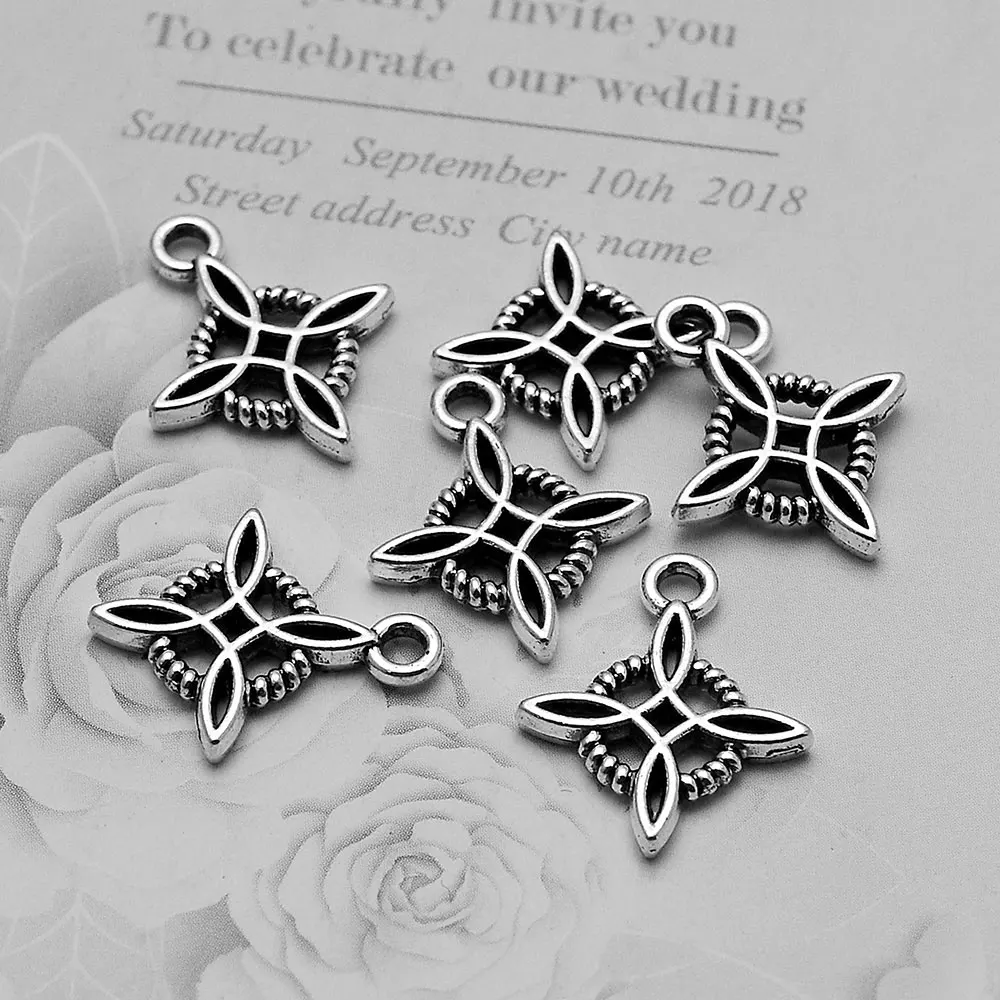 30pcs/Lots 15x18mm Vintage Wiccan Witch Knot Charms Celtic Protection Amulet Witchcraft Pendant For DIY Earring Jewelry Making