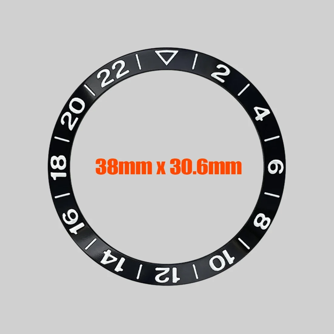 38x30.6mm Curved Metal Watch Bezel Insert 24-hour Scales Bezel Ring Fit for SUB GMT Seiko SKX007 SRPD Watch Case Bezel Insert