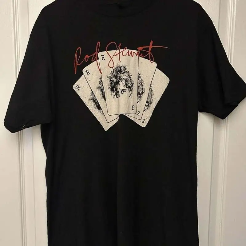 

Rod Stewart Black Cotton Full Size T Shirt For Fan