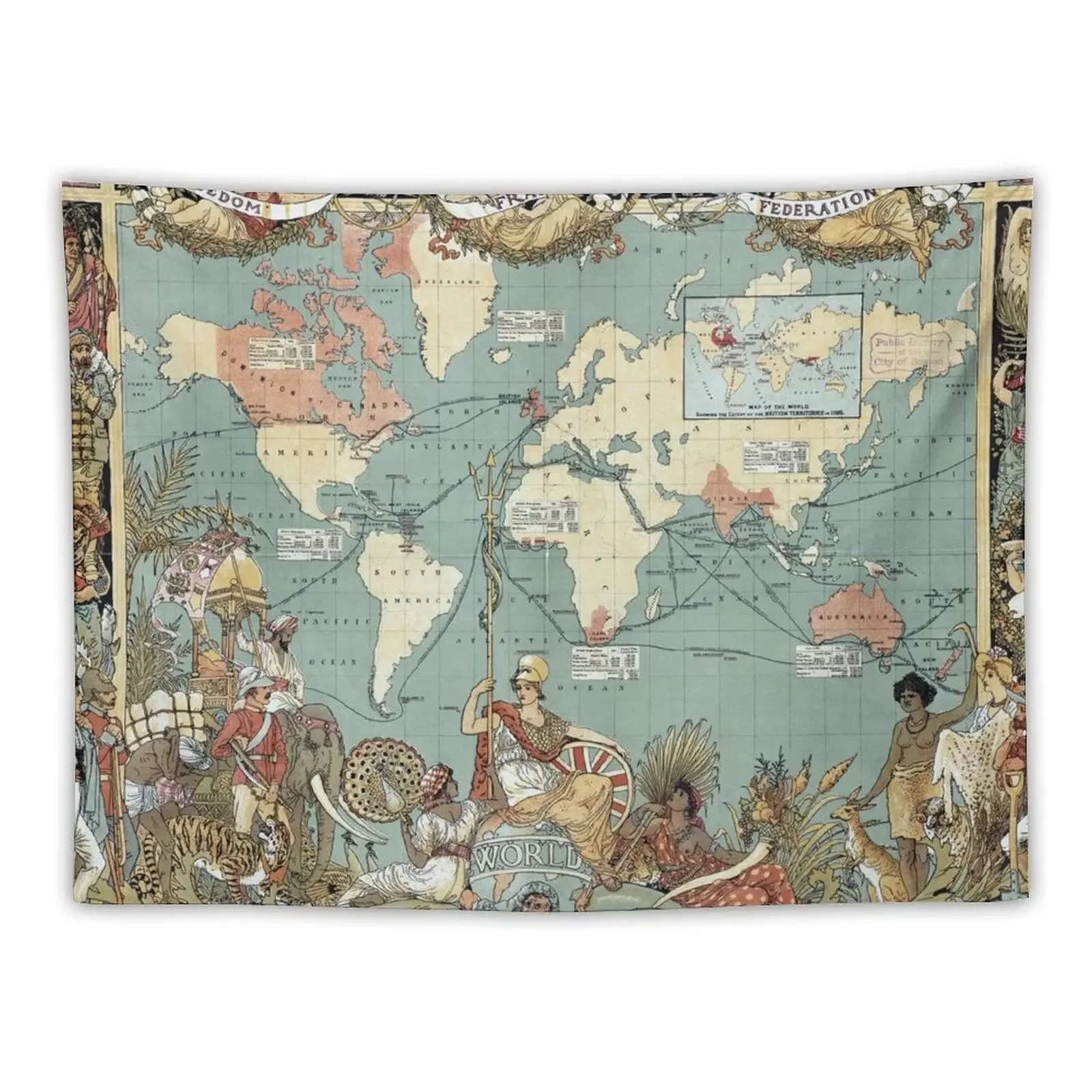 

British Empire Map | Traditional | World Tapestry Home Decoration Wallpapers Home Decor Art Mural Tapestry