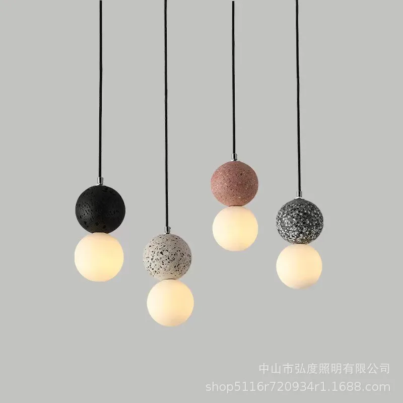 G9 Nordic Cement Globe Restaurant chandeliers Led Suspension Pendant Lamp  Luxury Bedroom Kitchen Cafe Bar Tables Hanging Light