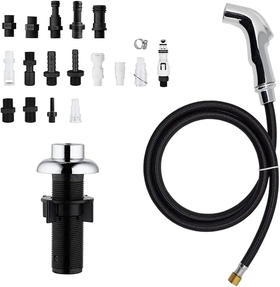 

Kitchen Sink Sprayer Replacement with 17 Adapters, High Pressure ABS Plastic Faucet Attachment