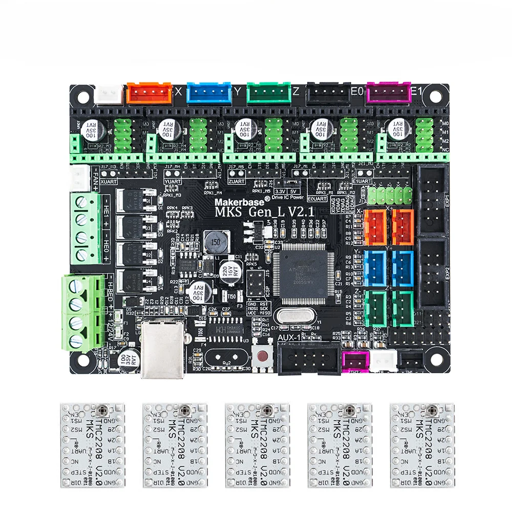 Placa base de impresora 3D MKS Gen_L 2,1, compatible con TMC2209, 2208, modo Uart, piezas Gen L, placa de Control, unidad 4988 para tornados