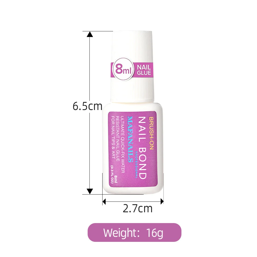 The Best-Selling Nail Glue for Attaching Rhinestone Accessories, a Strong Nail Tip Adhesive with a Brush, 8ml Fast-Drying Nail Glue