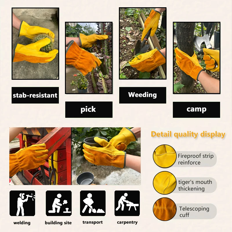 Campinghandschuhe, wärmeisolierende Handschuhe, verschleißfeste und stichfeste Garten- und Bergsteigerhandschuhe, taktische Handschuhe,