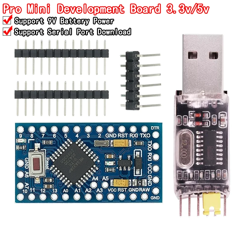 Pro Mini 328 Mini 3.3V/8M 5V/16M ATMEGA328 ATMEGA328P-AU 3.3V/8MHz 5V/16MHZ for Arduino Driver CH340G PL2303 FT232RL CP2102