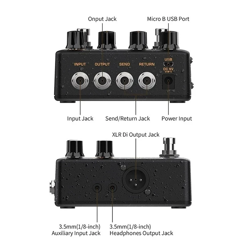 NUX Fireman NDS-5 Distortion Pedal Guitar Effect Processor Dual Channel Brown Sound Adjust BASS TREBLE Frequency Guitar Parts