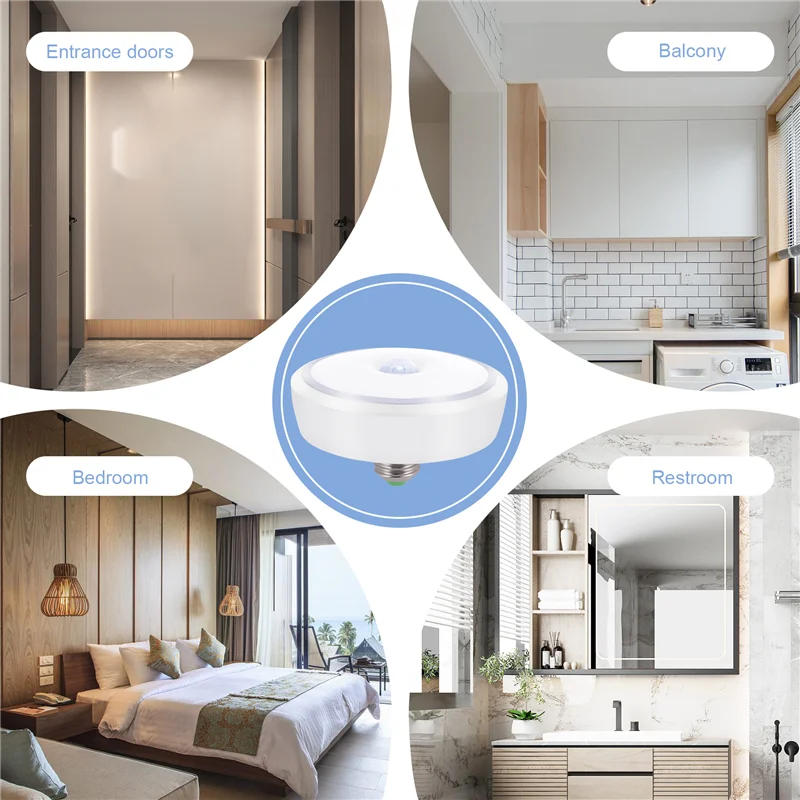 Lampadina con sensore di movimento AK25-15W - Lampadina a LED super luminosa attivata dal movimento con sensore a infrarossi PIR di movimento
