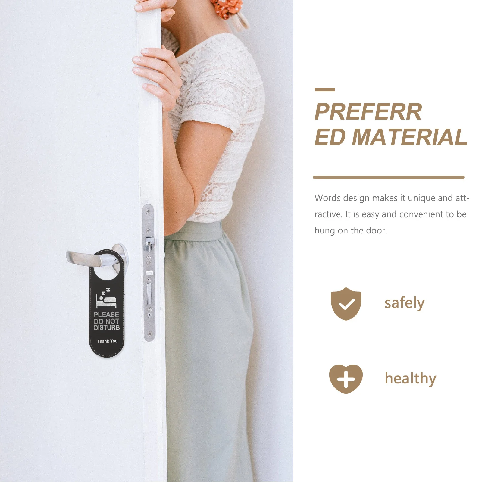 4Pcs Door Knob Hanger Clear Print Double Side Door Tag for Hotel Room Use Do Not Disturb Privacy Sign Compact and Convenient