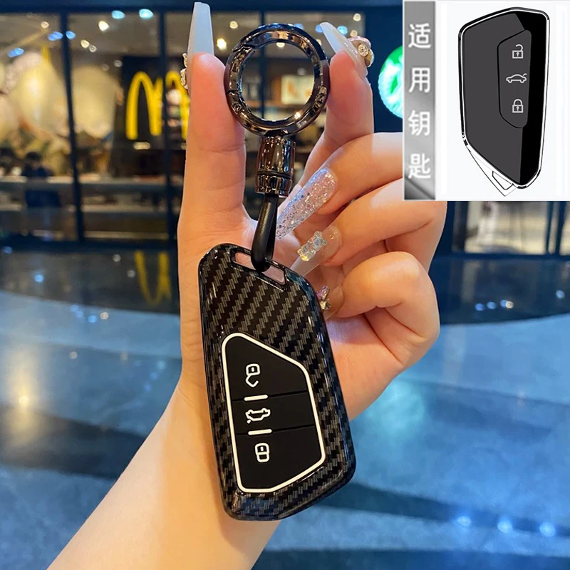 ABS غطاء مفتاح السيارة لشركة فولكس فاجن فولكس فاجن جولف 8 MK8 ID.3 ID.4 كوبرا سكودا اوكتافيا A8 سيات ليون MK4 2020 2021 فورمينتور تاراكو #2
