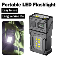 Mini Led Cob Flashlight Usb Charged Dual Light Source Ajustable-angle Portable Tail Multiple Modes Multifunctional Lights Magnet