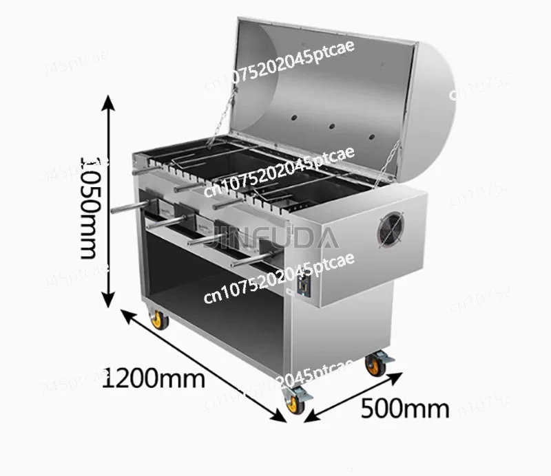 

Commercial rotating smokeless gas or charcoal grills for restaurants