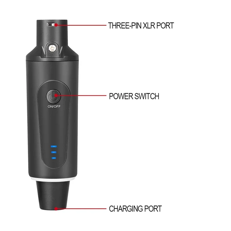 Transmisor automático de 2,4 GHz con receptor para micrófono dinámico condensador, sistema de micrófono inalámbrico, configuración de adaptador convertidor de micrófono XLR