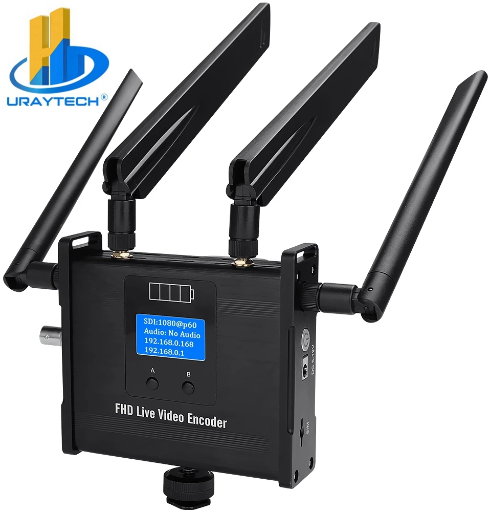 HD h.265 h.264 sdi to ip SRT UTP RTSP RTMP RTMPS 4g wifi video encoder support battery for live streaming