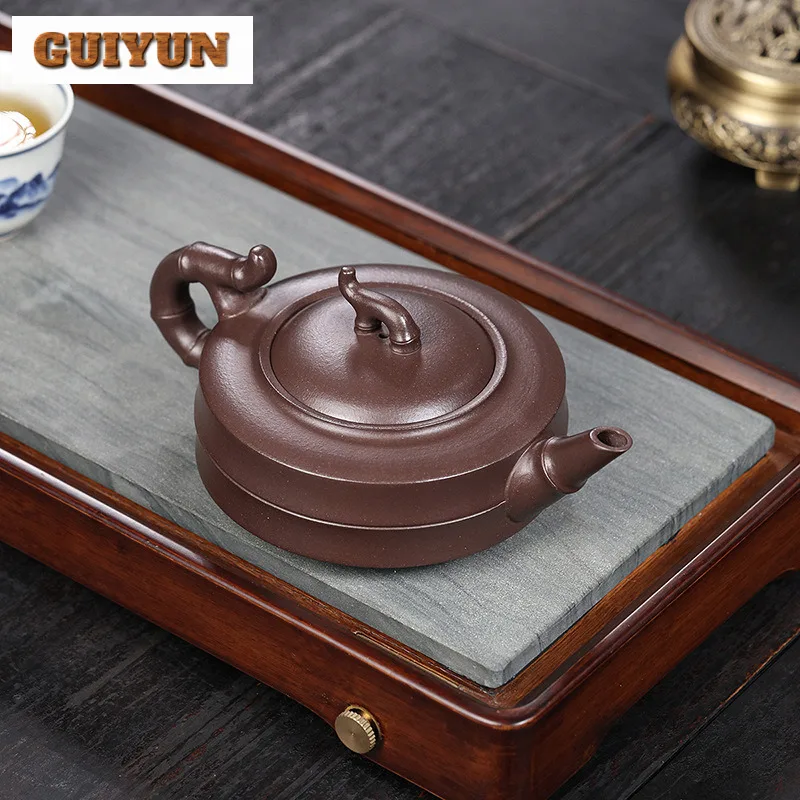 320ml Boutique Yixing Purple Clay Teapots Handmade Be As Lucky As Desired Pot Raw Ore Purple Mud Kettle With Filter Zisha Teaset