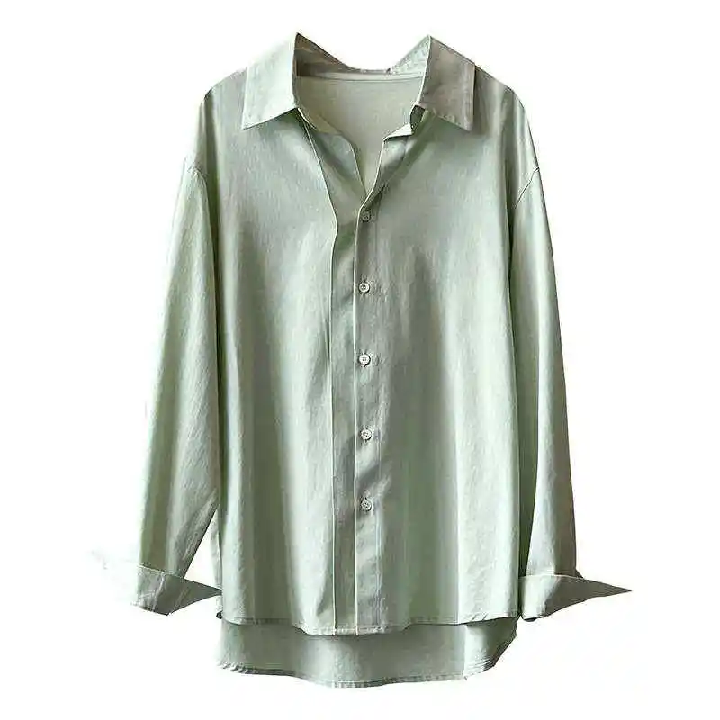 Damska bluzka Yan Double Vne, wiosenno-letnia, nowa, mała, czysta, bawełniana, długa, wiązana, ciepła, cienka, średniej długości.