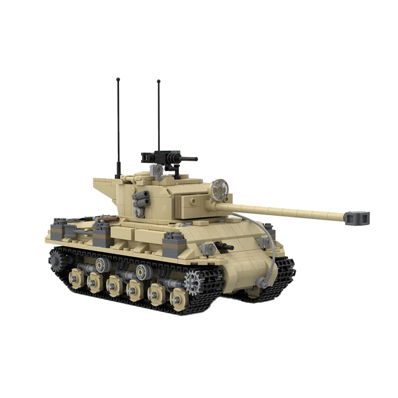 Bloques de construcción MOC serie militar M-51 tanque Super Sherman arma de potencia de fuego vehículo modelo ladrillos conjunto DIY rompecabezas juguetes regalos de navidad