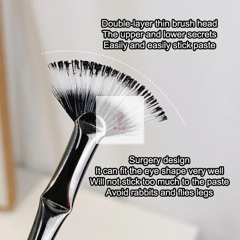 Brosse en éventail pour Mascara, brosse à cils festonnée, poils souples, pliable, Angle pliable, brosse à sourcils pour outil de maquillage