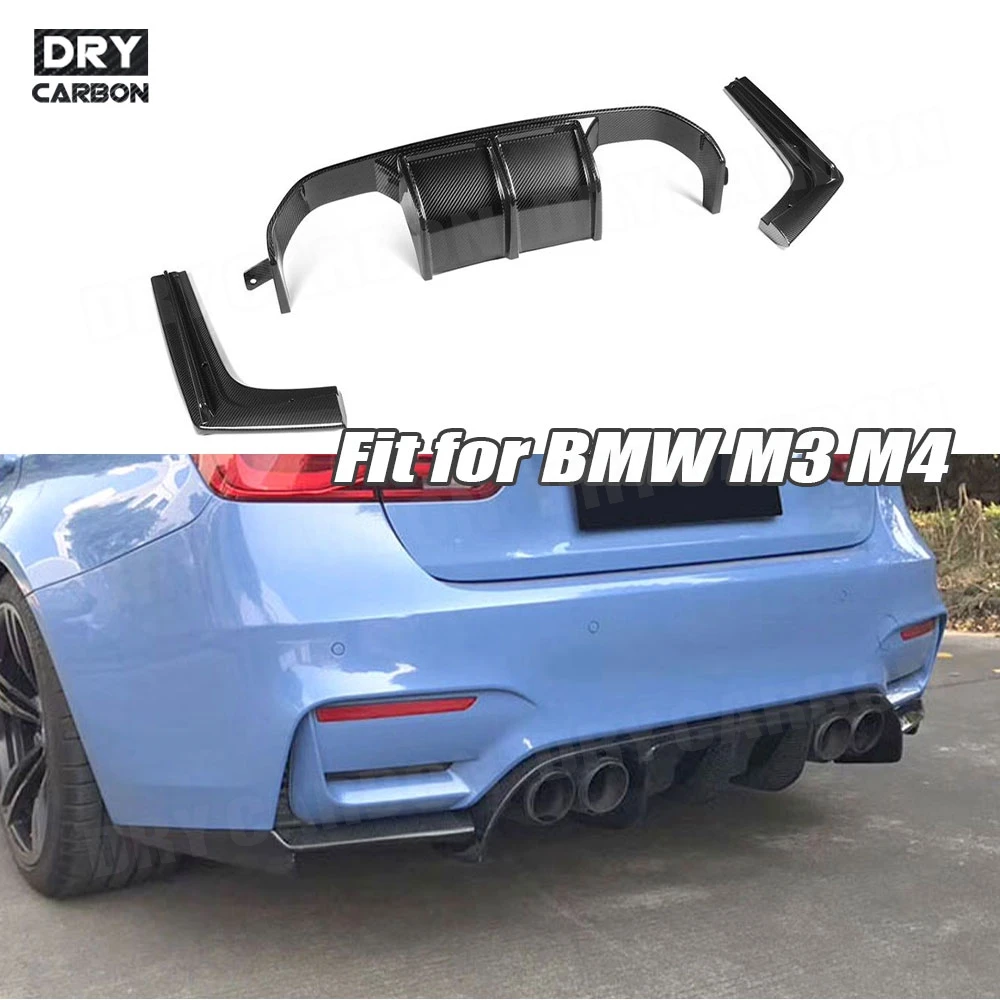 

Dry Carbon Fiber Rear Bumper Lip Spoiler Diffuser Splitters Car Body Kits Accessories for BMW F80 M3 F82 F83 M4 2014-2018