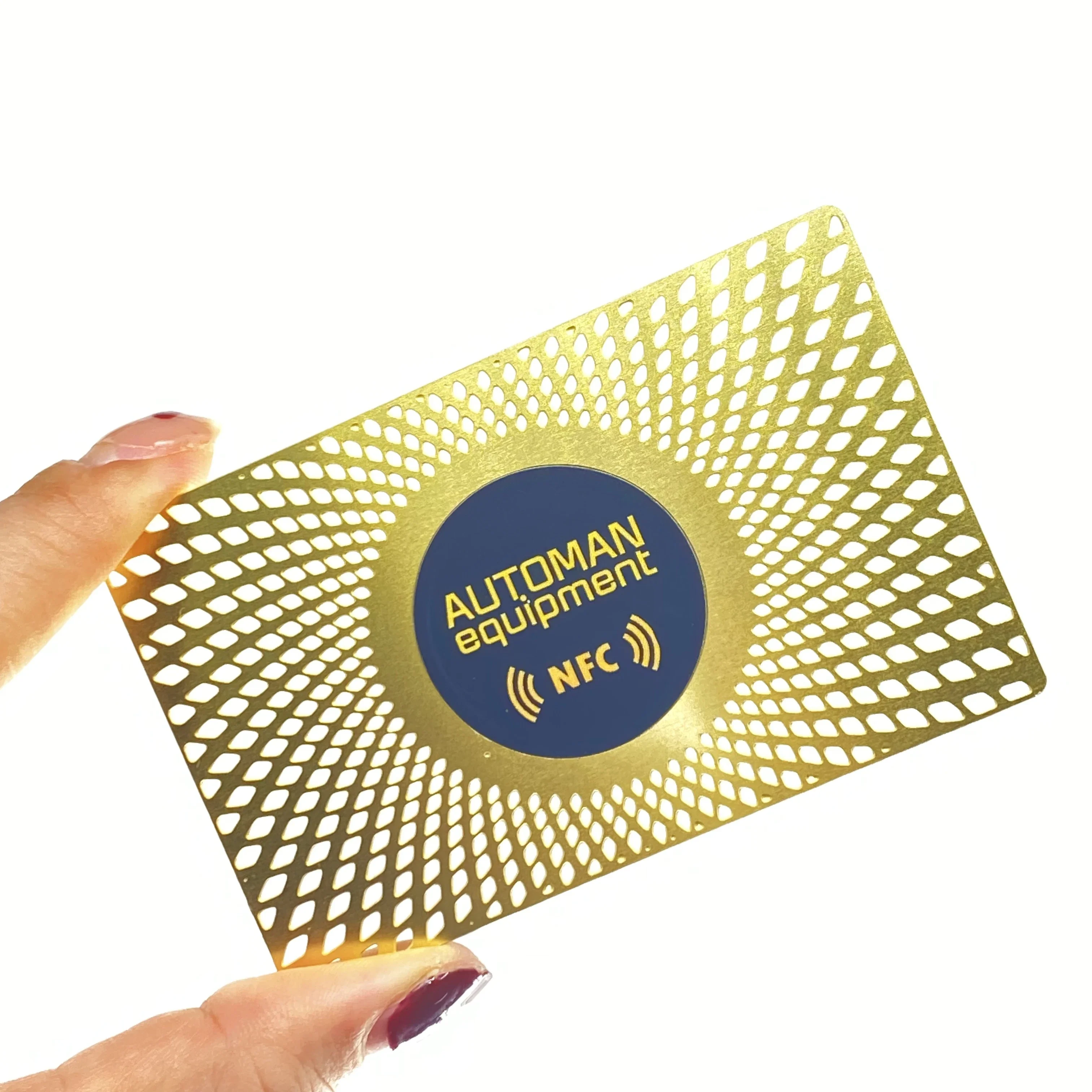 

Luxury NFC Black Metal Business Card Gold 24k