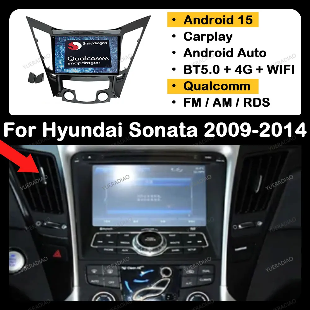 

Android 15 Car Radio For Hyundai Sonata 6 YF I40 I45 2009 - 2014 QLED 4G LTE 5G WIFI BT GPS NAVI Multimedia Stereo Video Player