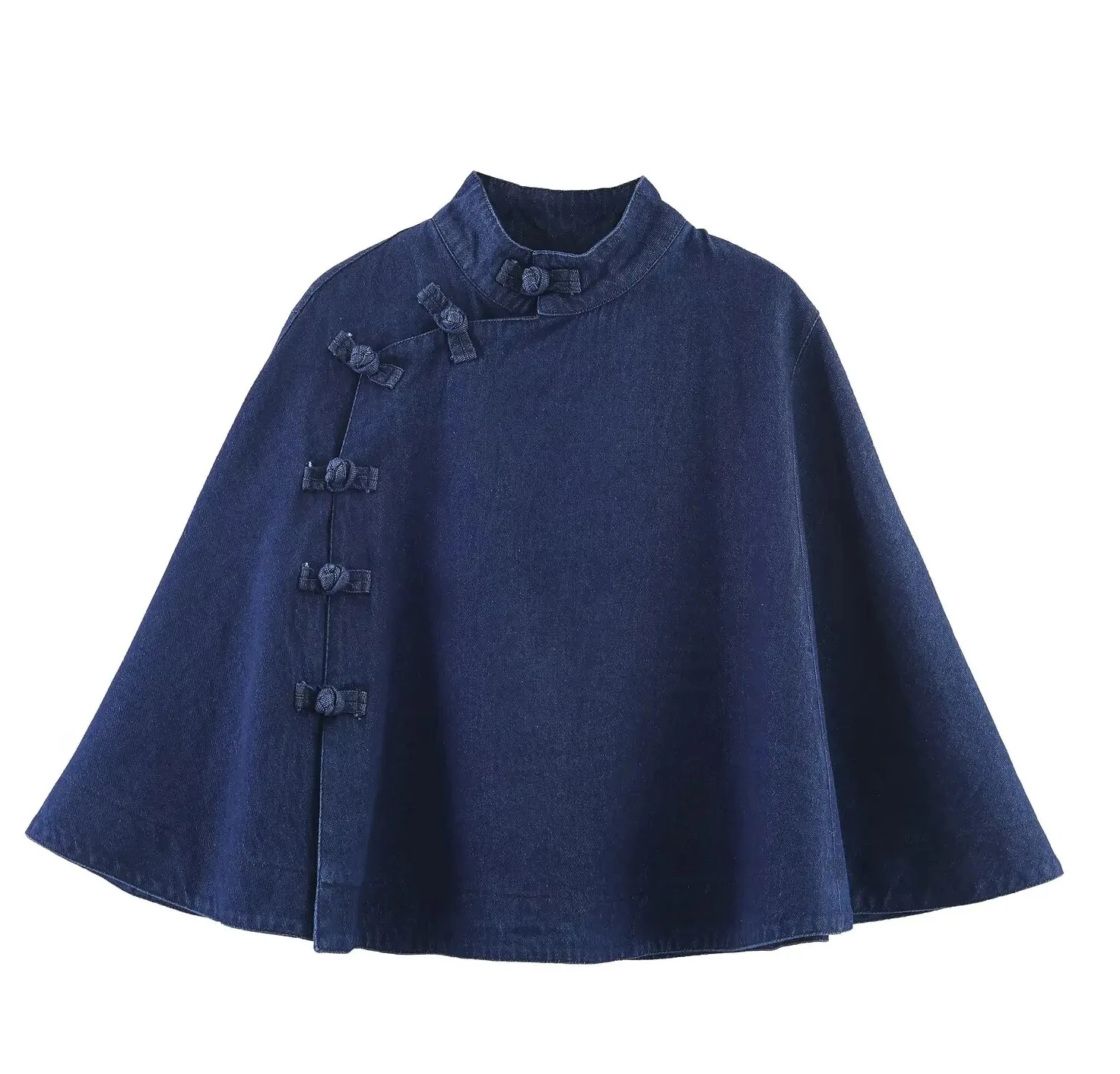 

ЖЕНСКИЙ модный осенний новый джинсовый плащ в европейском и американском стиле, шикарный плащ с пряжкой на плечах и рукавами