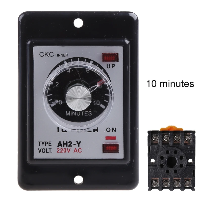 AC 220V AH2-Y Power On Delay Timer High Accuracy Time Relay Device 1/3/5/10/30/60 Seconds 3/6/10/30/60 Minutes