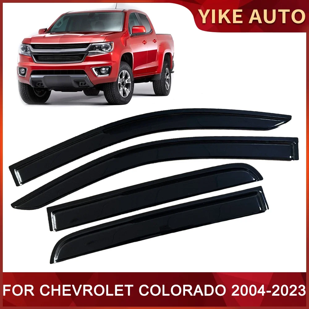 Window Visor for CHEVROLET COLORADO 2004-2023 Weathershield Door Visor Wind Sun Rain Guards Side Window Wind Deflectors Auto