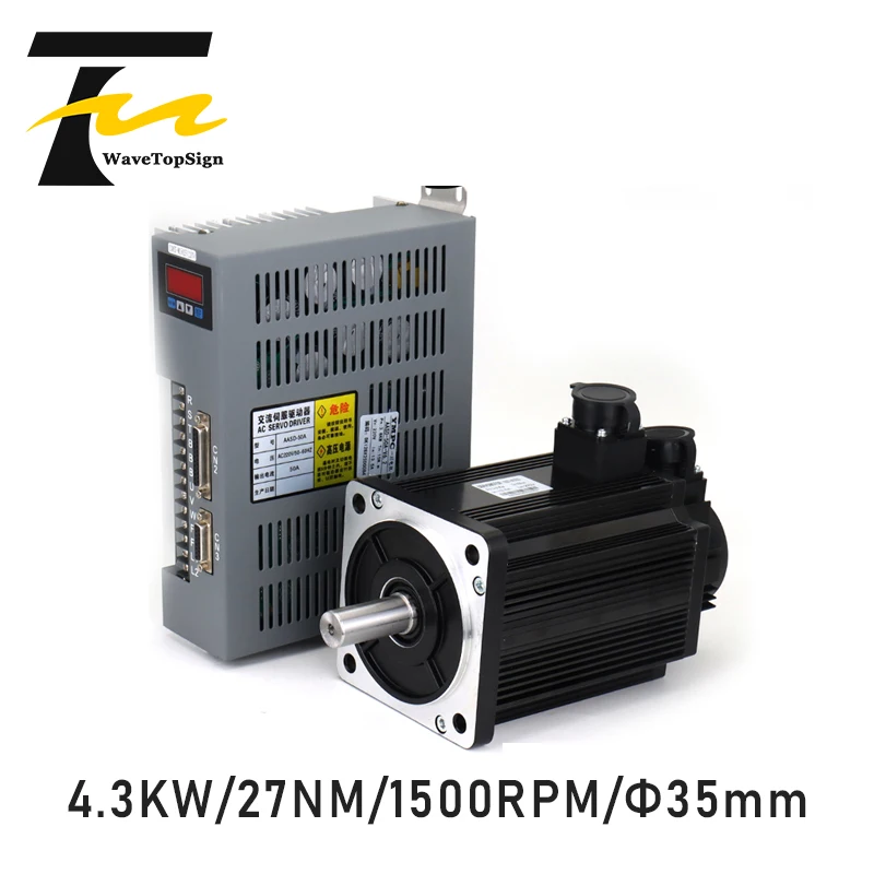 

Wavetopsign Servo Motor Kits 180ST-M27015 AASD 40A 4.3KW 380V 27N.M 1500RPM Dia.35mm with 3M Cable