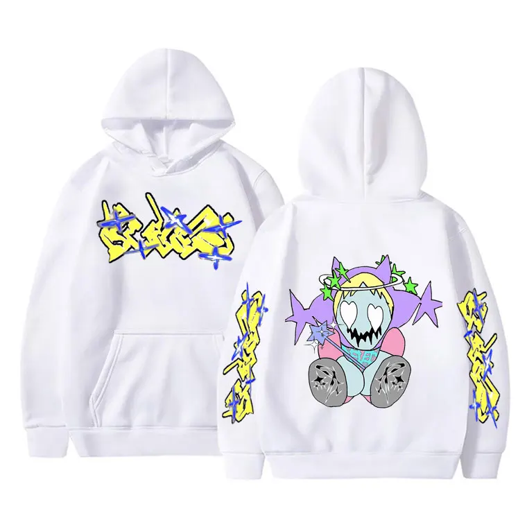 Rapper Bladee 333 Skate Drain Gang Double Sided Printed Hoodie Male Hip Hop Harajuku Sweatshirt Men Women Fashion Loose Hoodies