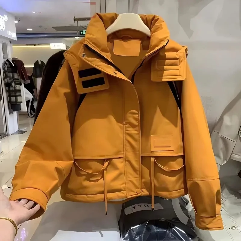 Woman Clothes Women's Jacket New Extra-large Size Advanced Sense Tooling Jacket Women's Spring And Autumn Hooded Jackets