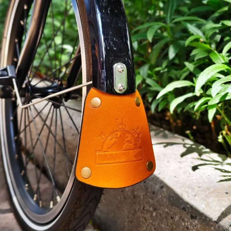 BMX cowhide fender for brompton mud removal universal leather mud