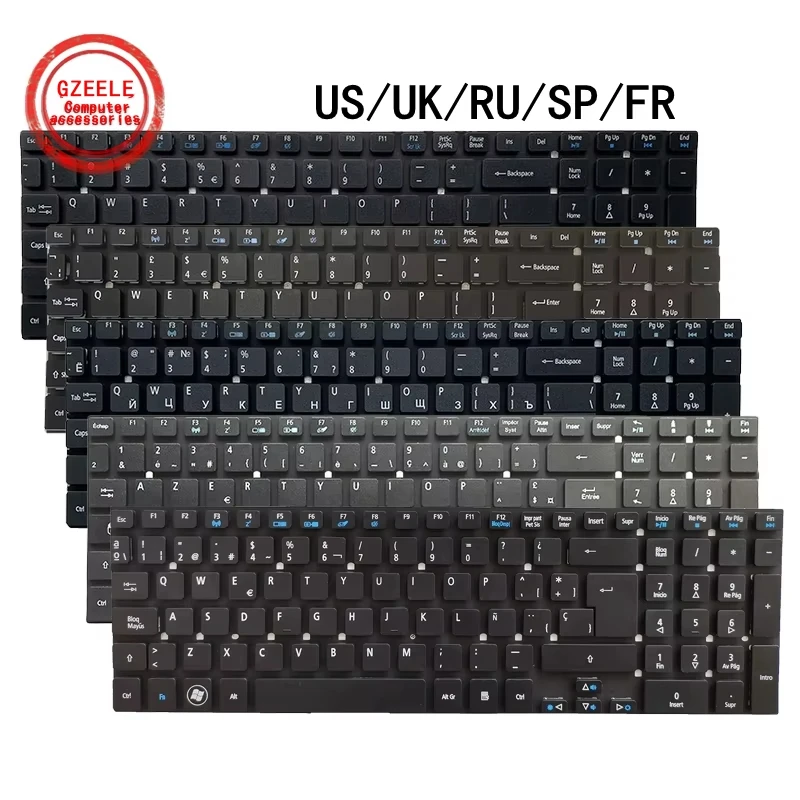 Klawiatura do laptopa US/UK/RU/SP/FR/BR/AR do ACER E5-511 E5-551 E5-571 E5-572/G ES1-512 ES1-531 ES1-711 ES1-731 EX2519 EX2510 EX2508