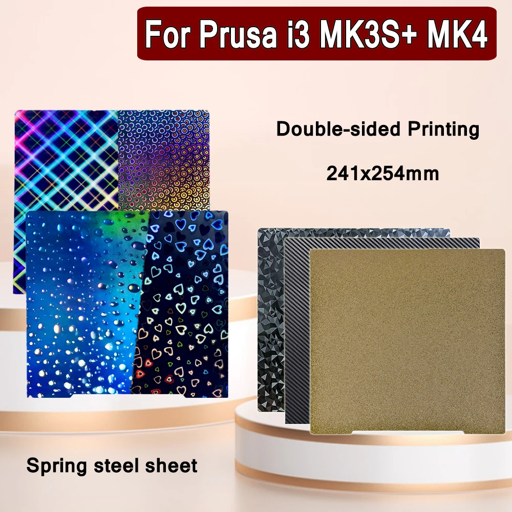 

For Prusa MK4 PEI Sheet MK3 3D Printer accessories Heated Bed Double Sided Spring Steel Sheet PEI PEO Plate For Prusa i3 MK3S+