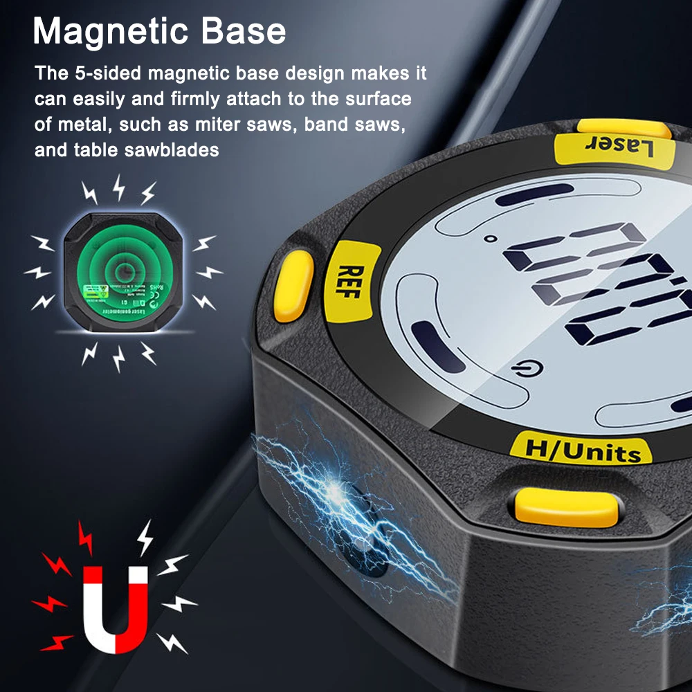 Magnetic Inclinometer Digital Level Angle Ruler Versatile 4*90° Inclinator Dipmeter Gauge 4 Unit Switchable With Two Laser Lines