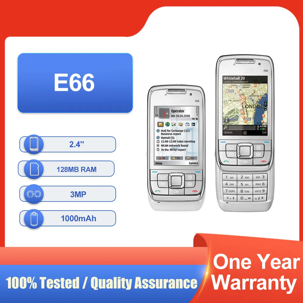 الأصلي مقفلة E66 شريحة واحدة بلوتوث 2.4 "1000mAh مكبر الصوت شحن سريع الهاتف المحمول في حالة جيدة