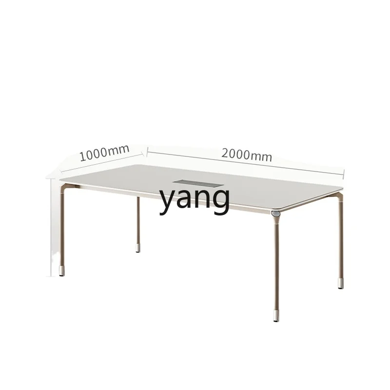 LXL Conference Long Table Simple Modern Chair Combination Light Luxury White Small Meeting Table for Six People