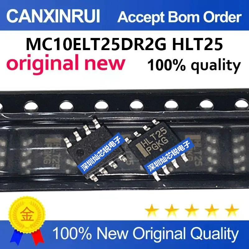 (5-100pieces)Brand new original MC10ELT25DR2G, marked HLT25, SMD SOP8 voltage translator chip