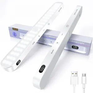 WILLED Motion Sensor Cabinet Light Battery Display 60 LED Touch Light Bar Wireless Rechargeable Battery Night Light