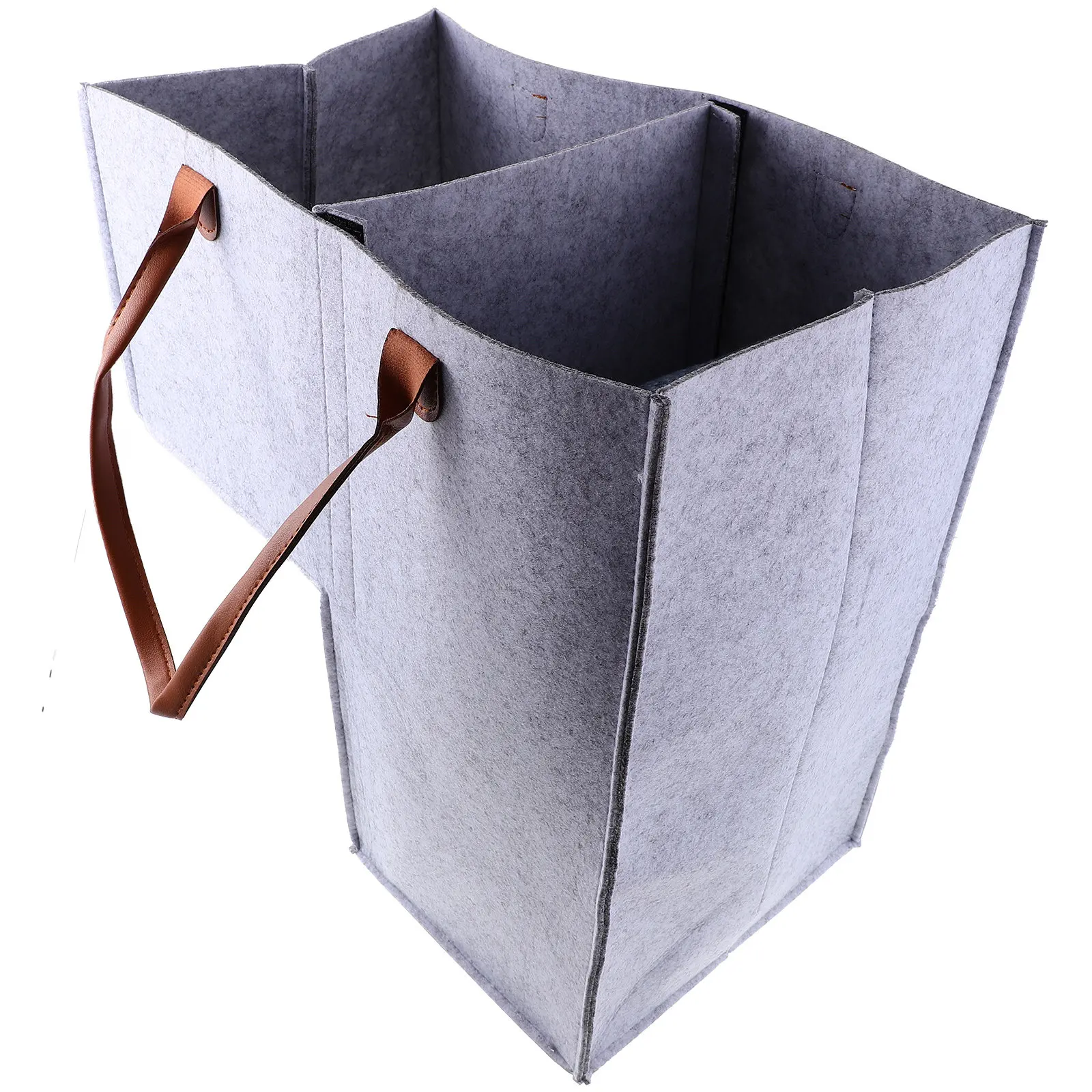 Stair Organizer Basket Foldable L-Shaped Design for Home Laundry Storage Handle Carry Sundries Holder Storage Solution