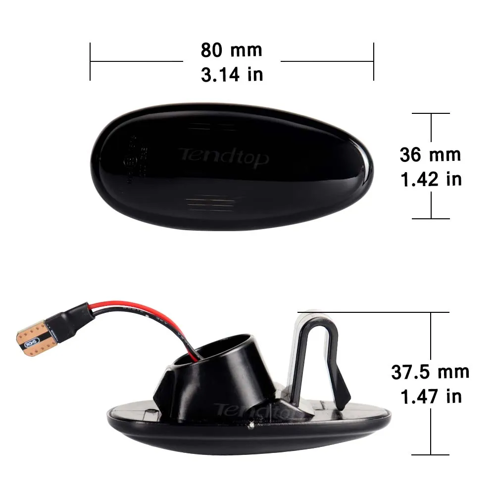 For Mitsubishi Lancer MK8 Outlander Pajero LED Dynamic Side Marker Lamp Turn Signal Blinker Flowing Water Blinker Flashing Light