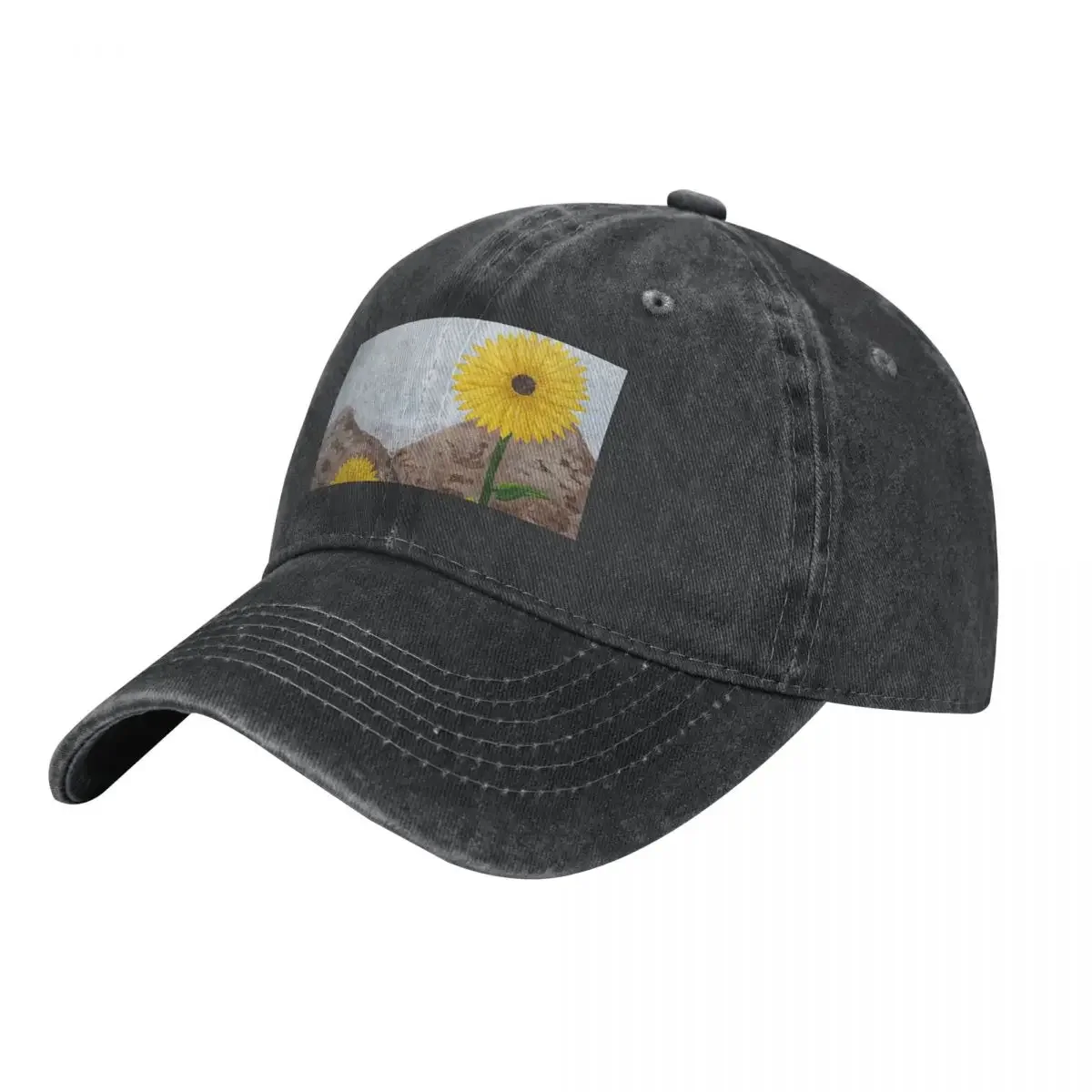 

Block Sunflowers- Acrylic Cowboy Hat Military Cap Man tea Hat Hats For Women Men's