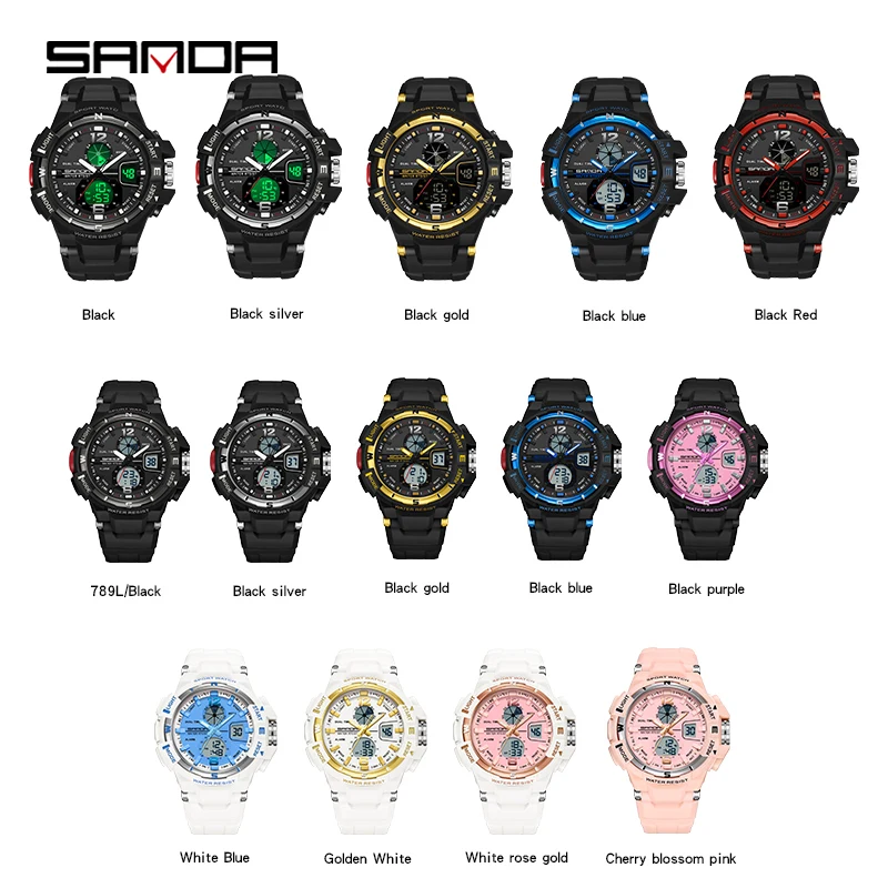 SANDA Brand G- Style Military Watch Men Digital Shock Sports Watches For Man Waterproof Electronic Wristwatch Mens