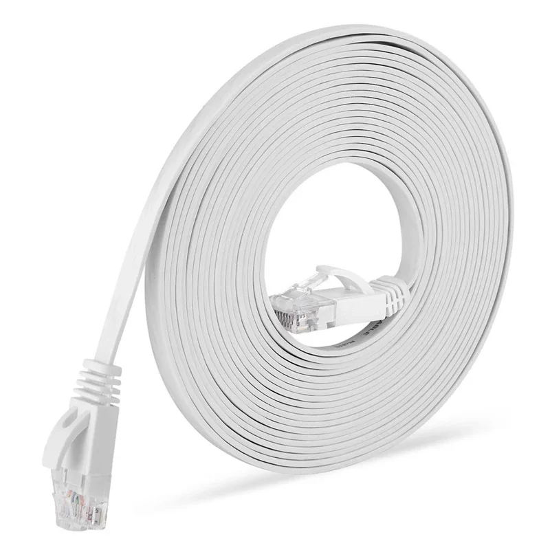 RJ45 kategoria 6 płaski Ethernet Patch kabel internetowy Gigabit CAT6 miedź beztlenowa przewód sieciowy zworka 1.5m