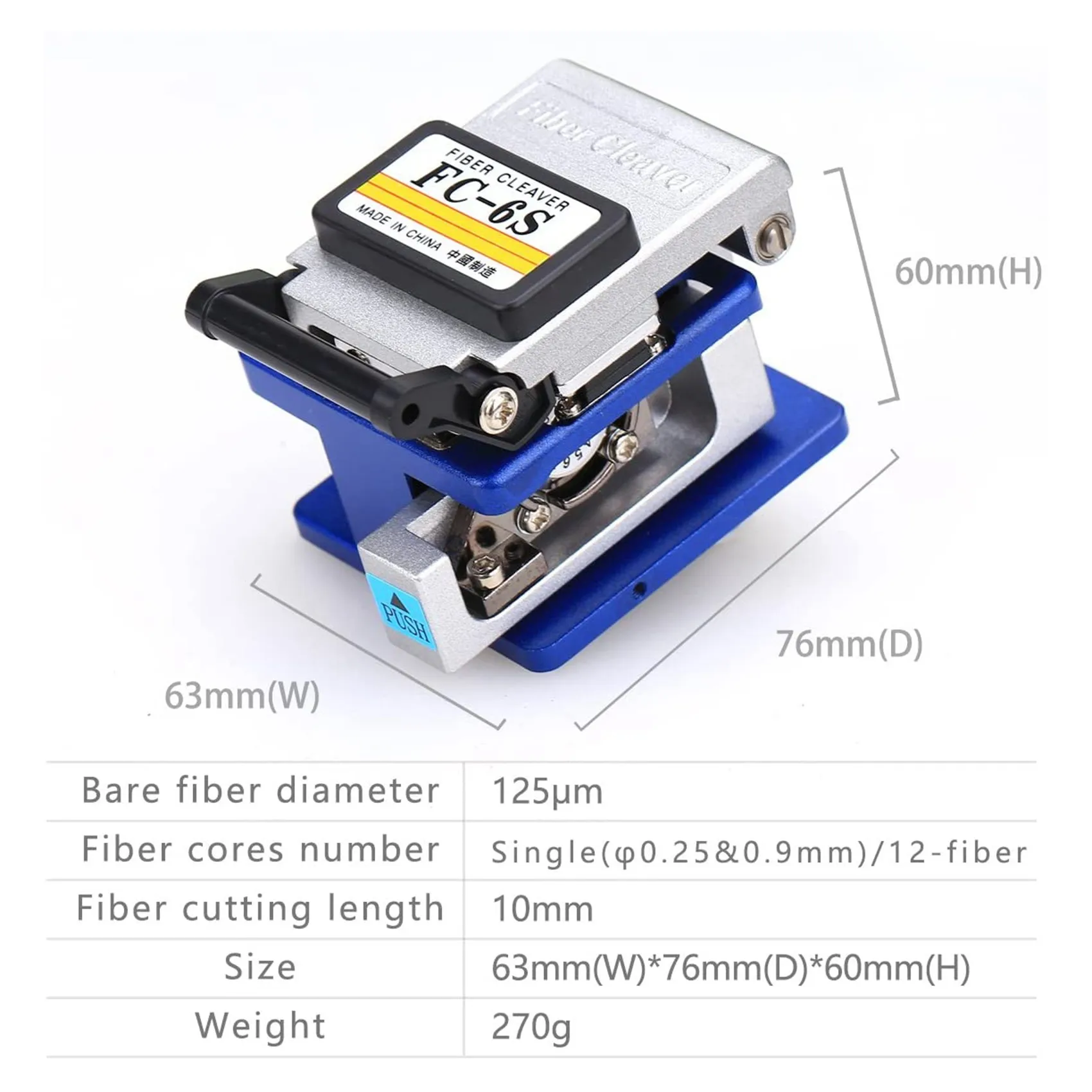 ABJG-FC-6S Fiber Cleaver เครื่องตัดปอก เครื่องมือ เครื่องตัดสายเคเบิลไฟเบอร์ออปติก Cold Contact Dedicated